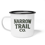 Enamel Camp Cup — "Narrow Trail Co." Vintage Outdoor Camping Mug
