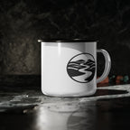Enamel Camp Cup — "Narrow Trail Co." Vintage Outdoor Camping Mug