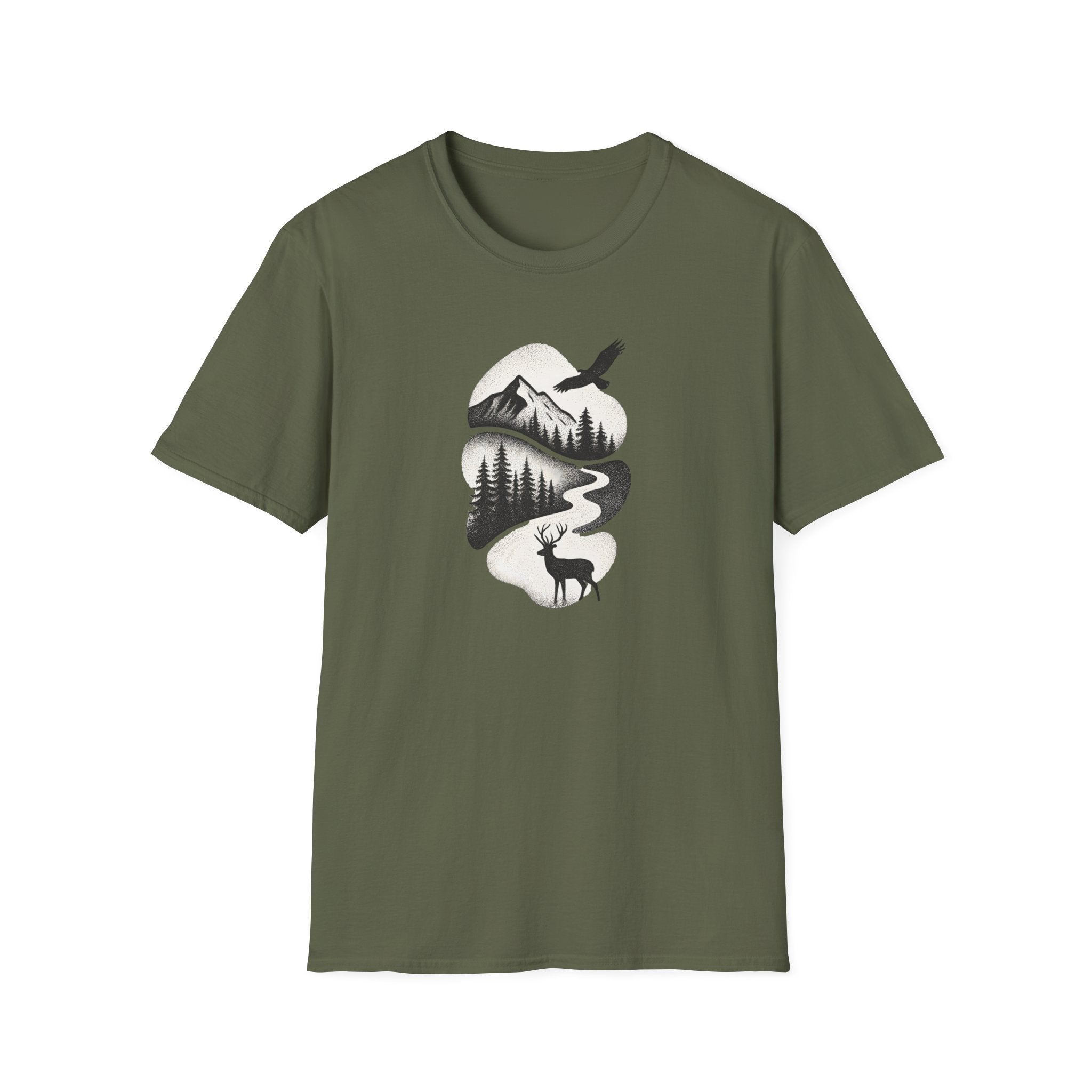 Deer in Mountain Landscape T-Shirt